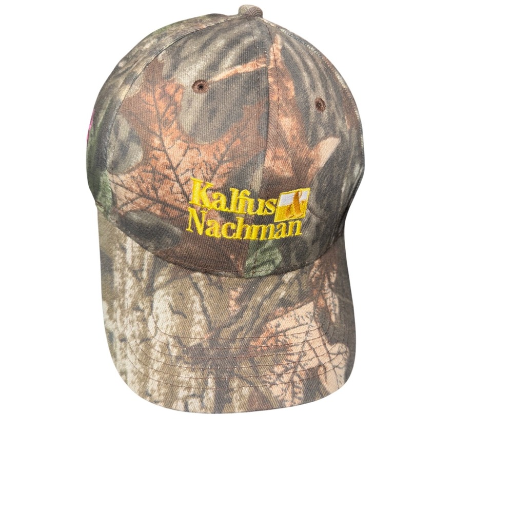 Cap America Kalfus Nachman Camo Hat Pink Ribbon cancer  1-800-HURTLINE Baseball